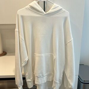 Aritzia tna cozy boyfriend white hoodie size xl